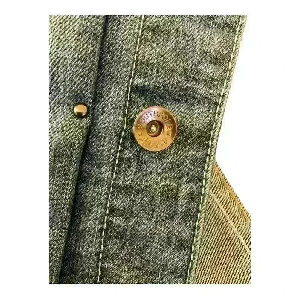 Vintage Blue Denim Vest Men's XL Sleeveless Jean Jacket Casual - Picture 4 of 4